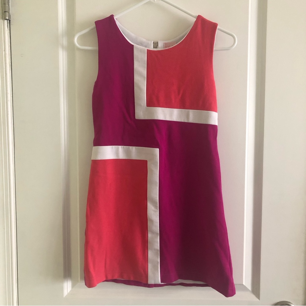 Zoe Ltd Pink and Coral Colorblock Shift Dress